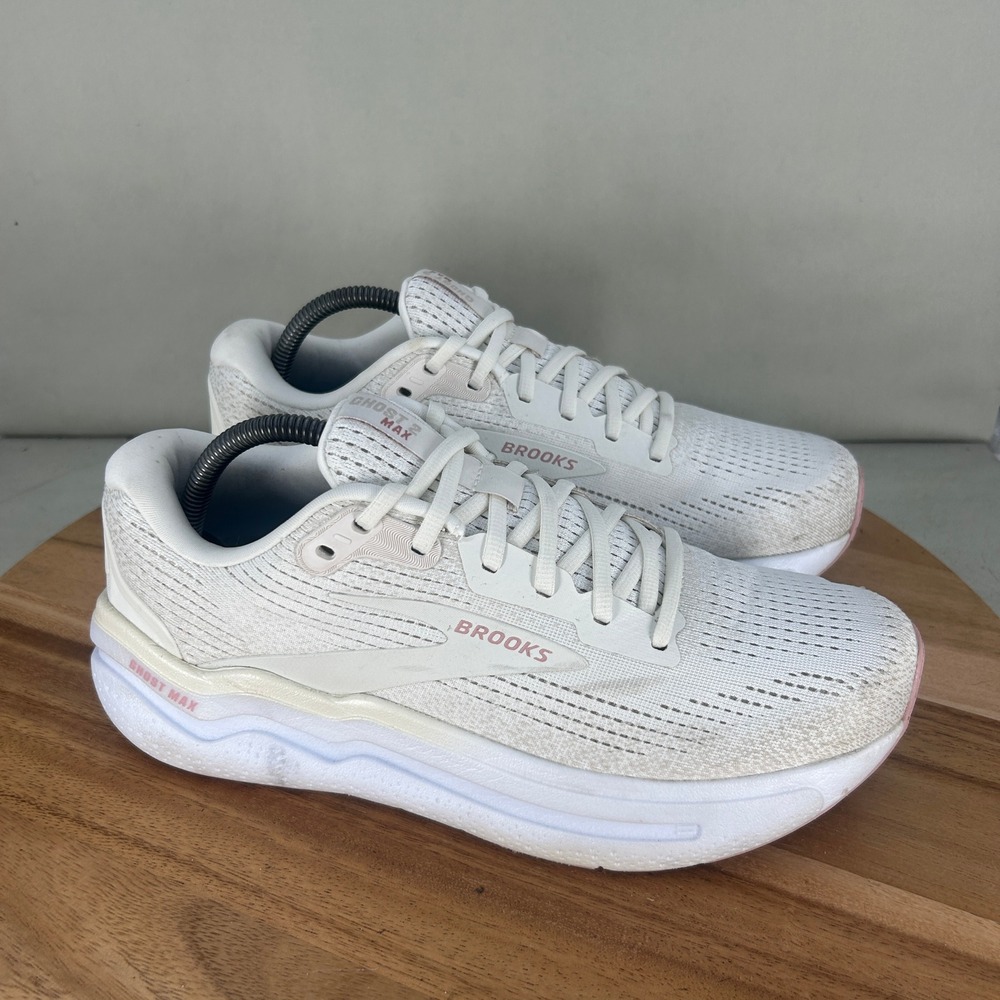 Brooks Ghost Max Womens Running Shoes White Pink 1204201B190 Size 10 Medium B